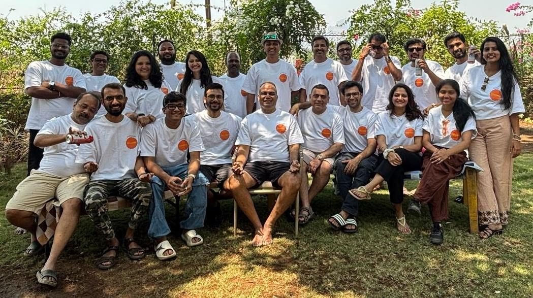 The Curry Nation team at an offsite, in matching white T-shirts
